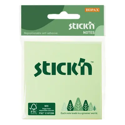 Samolepicí bloček Stick'n FSC 76 × 76 mm, 3 × 50 lístků, pastelové barvy