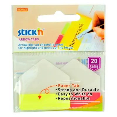 Plastové samolepicí záložky Stick'n šipky 38 × 38 mm, 2 × 10 ks, žluté a červené