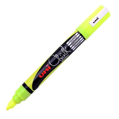 Křídový popisovač UNI s kulatým hrotem 1,8 - 2,5 mm - fluo-žlutý