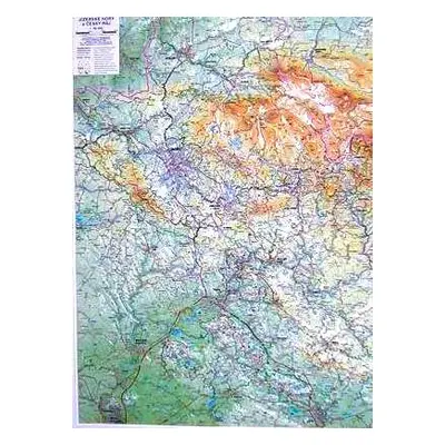 Jizerské hory, Český ráj - reliéfní nástěnná mapa - 1:66 000