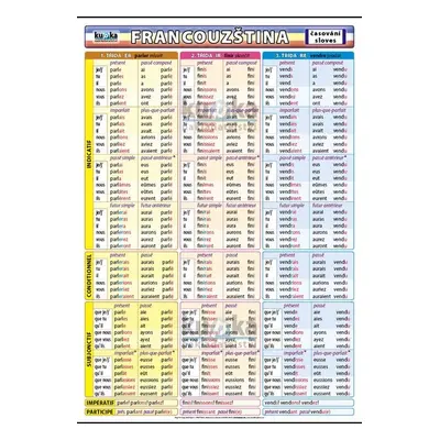 Francouzština – časování sloves XL (100x70 cm)