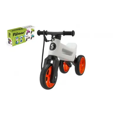 Odrážedlo FUNNY WHEELS Rider SuperSport bílá/ oranžová 2 v 1+ popruh