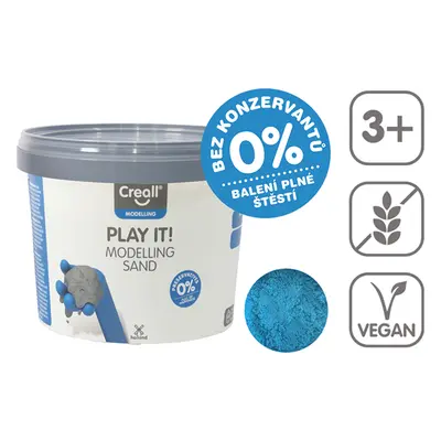 Modelovací písek Creall Play it!, 750 g - kelímek - modrý