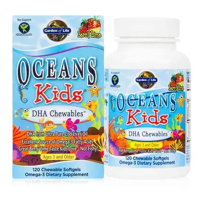 Garden of Life - Ocean Kids DHA omega 3 -pro děti od 3 let - 120 žvýkacích tobolek