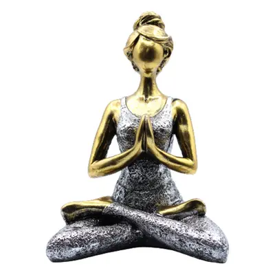 Ancient Wisdom Soška Yoga Lady Figurka - Bronzová a Stříbrná 24cm