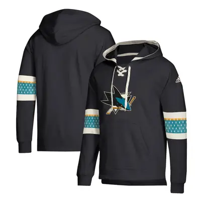 San Jose Sharks pánská mikina s kapucí black Adidas Jersey Lace-Up Pullover Hoodie