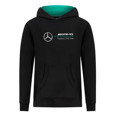 Mercedes AMG Petronas dětská mikina s kapucí Logo black F1 Team 2023