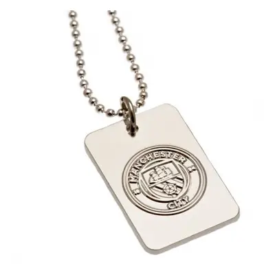 Manchester City řetízek na krk se psí známkou Silver Plated Dog Tag & Chain