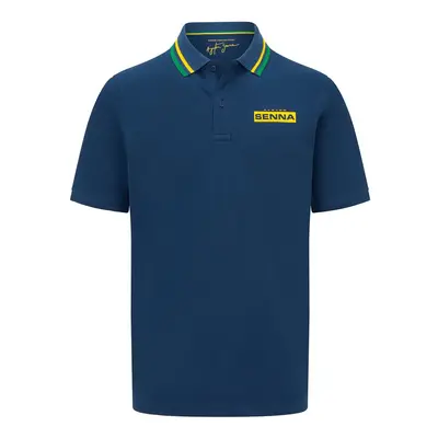 Ayrton Senna pánské polo tričko Logo navy 2022