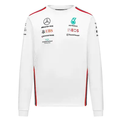 Mercedes AMG Petronas pánské tričko s dlouhým rukávem official white F1 Team 2023