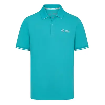 Mercedes AMG Petronas pánské polo tričko Small logo Teal F1 Team 2024