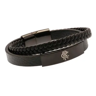 FC Rangers náramek Black IP Leather Bracelet