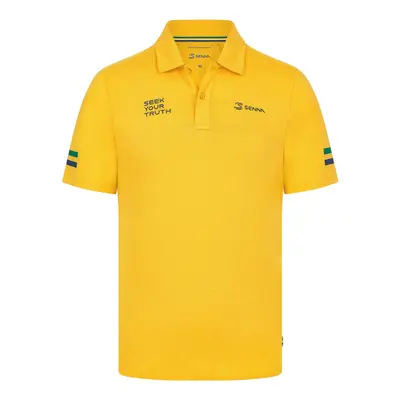 Ayrton Senna pánské polo tričko Stripe yellow 2024