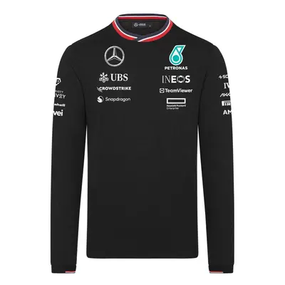 Mercedes AMG Petronas pánské tričko s dlouhým rukávem Driver black F1 Team 2024