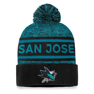 San Jose Sharks zimní čepice Authentic Pro Rink Heathered Cuffed Pom Knit