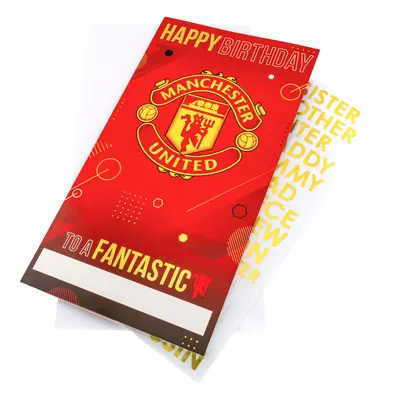 Manchester United narozeninové přání se samolepkami Personalised Birthday Card