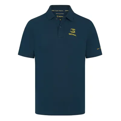 Ayrton Senna pánské polo tričko Core Logo blue 2024