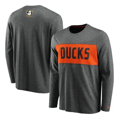 Anaheim Ducks pánské tričko s dlouhým rukávem Iconic Back to Basics Long Sleeve Shirt