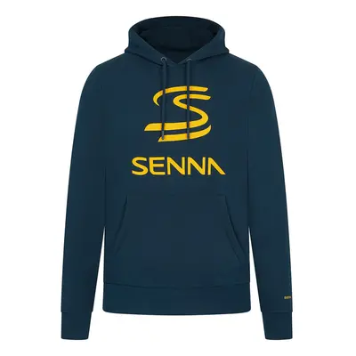 Ayrton Senna pánská mikina s kapucí Logo navy 2024