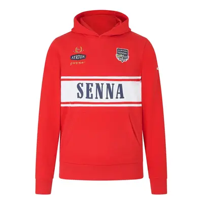 Ayrton Senna pánská mikina s kapucí Legacy Patchwork red 2024