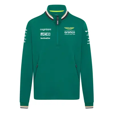 Aston Martin pánská mikina 1/4 Zip green F1 Team 2024