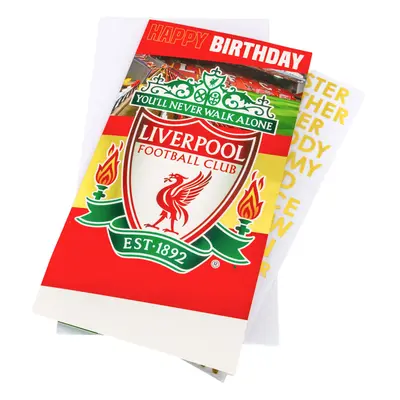 FC Liverpool narozeninové přání se samolepkami Personalised Birthday Card