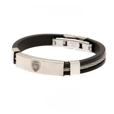 FC Arsenal silikonový náramek Silver Inlay Silicone Bracelet