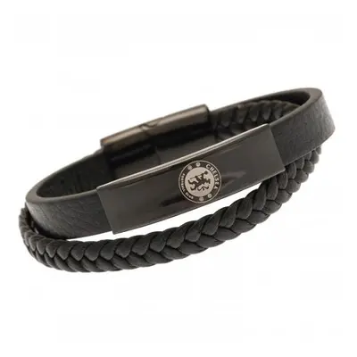 FC Chelsea kožený náramek Black IP Leather Bracelet