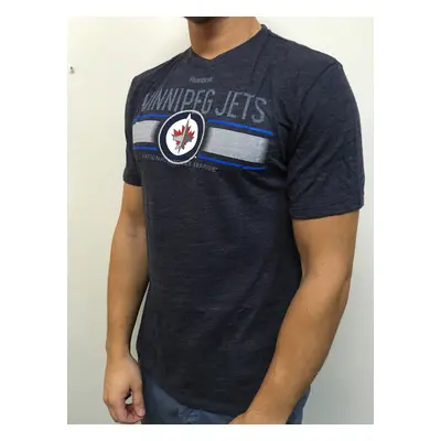 Winnipeg Jets pánské tričko Stripe Overlay navy