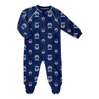 Edmonton Oilers dětské dupačky Full Zip Allover Print Coverall Blue