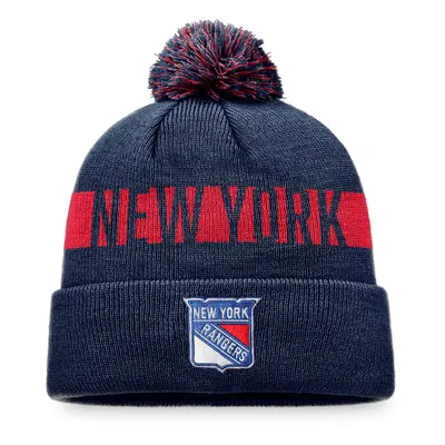 New York Rangers zimní čepice Fundamental Beanie Cuff with Pom