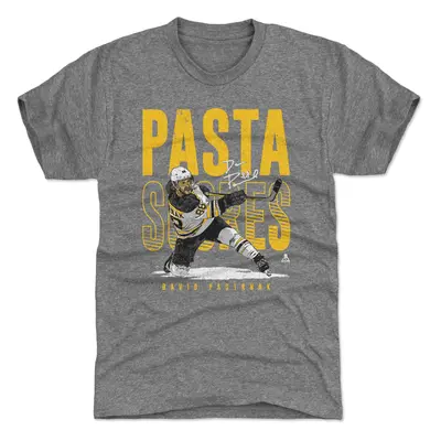 Boston Bruins pánské tričko David Pastrnak #88 Pasta Scores WHT 500 Level Grey