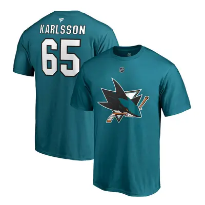 San Jose Sharks pánské tričko Erik Karlsson #65 Stack Logo Name & Number