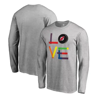 New Jersey Devils pánské tričko s dlouhým rukávem grey Hockey Is For Everyone Love Square