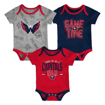 Washington Capitals kojenecké body 3-pack Game Time S/S Creeper Set - Newborn