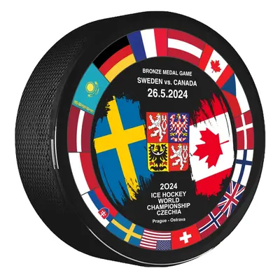 Hokejové reprezentace puk Ice Hockey World Championship Czechia MS 2024 Dueling 26.5.2024 Sweden