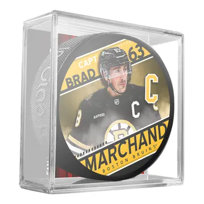 Boston Bruins puk Brad Marchand #63 Souvenir Collector Hockey Puck In Cube