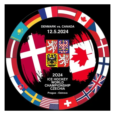 Hokejové reprezentace puk Ice Hockey World Championship Czechia MS 2024 Dueling 12.5.2024 Denmar