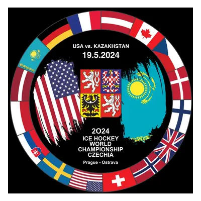 Hokejové reprezentace puk Ice Hockey World Championship Czechia MS 2024 Dueling 19.5.2024 USA vs