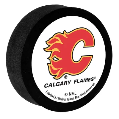 Calgary Flames pěnový puk White Sher-Wood