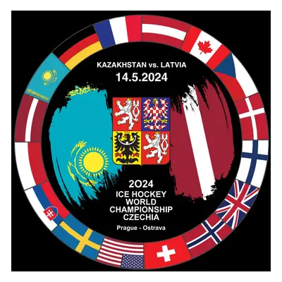 Hokejové reprezentace puk Ice Hockey World Championship Czechia MS 2024 Dueling 14.5.2024 Kazakh