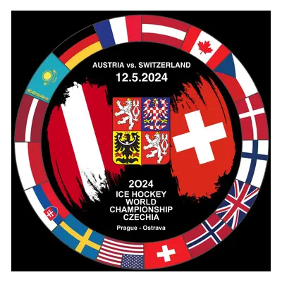 Hokejové reprezentace puk Ice Hockey World Championship Czechia MS 2024 Dueling 12.5.2024 Austri