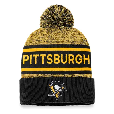 Pittsburgh Penguins zimní čepice Authentic Pro Rink Heathered Cuffed Pom Knit