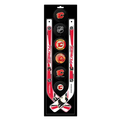 Calgary Flames plastová minihokejka Six Pack