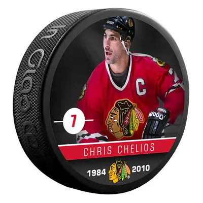 Chicago Blackhawks puk Chris Chelios #7 Souvenir Collector Hockey Puck