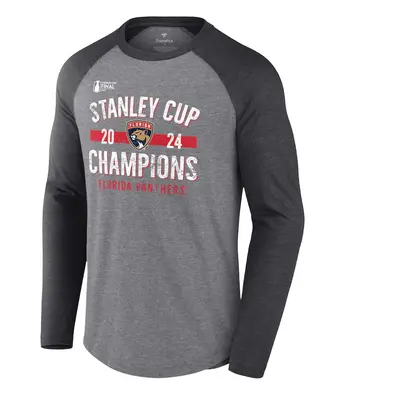 Florida Panthers pánské tričko s dlouhým rukávem 2024 Stanley Cup Champions Throwback Tri-Blend 