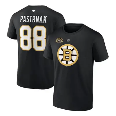 Boston Bruins pánské tričko 100th Anniversary Stack Logo Name & Number