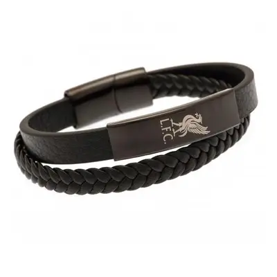 FC Liverpool kožený náramek Black IP Leather Bracelet