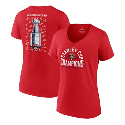 Florida Panthers dámské tričko 2024 Stanley Cup Champions Signature Roster V-Neck