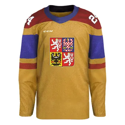 Hokejové reprezentace hokejový dres Lukáš Dostál #1 2024 CCM Fandres replica gold